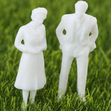 Load image into Gallery viewer, 100 pcs Miniature Standing Passenger Seated People 1:100 Unpainted Figure HO Scale Model Railway Scenery Layout Accessories Diorama Supplies