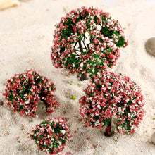 Load image into Gallery viewer, 20 pcs 4cm Miniature Pink Flowering Tree Models Train Railway Accessories Forest Fairy Garden Landscape Terrarium Diorama Craft Supplies