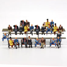 Load image into Gallery viewer, 24 pcs Miniature Seated Passenger People Man Woman Office Worker 1:43 Figure O Scale Models Train Railway Scene Accessories Diorama Supplies