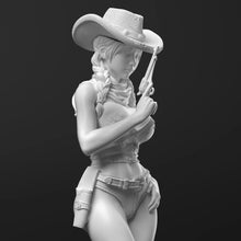 Load image into Gallery viewer, Sexy Cowgirl Unpainted Resin Figure 1/35 1/24 1/12 Scale Unassembled Model