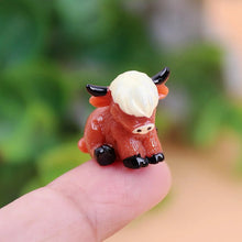 Load image into Gallery viewer, 5/10 pcs Miniature Cute Highland Cow Figure Model DIY Scenery Dollhouse Landscape Fairy Garden Accessories Terrarium Diorama Craft Supplies