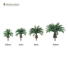 Load image into Gallery viewer, 20 pcs Mixed Miniature Dwarf Coconut Palm Trees Model Train Railway Accessories DIY Scenery Landscape Terrarium Diorama Craft Supplies