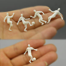 Load image into Gallery viewer, 20 pcs Miniature Football Soccer Players Sports People Unpainted Figure 1/75 1/50 Scale Models Layout Scenery Accessories Diorama Supplies