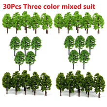 Load image into Gallery viewer, 30 pcs 3.5cm Mixed Miniature Tree Models Train Railway Accessories Forest Fairy Garden Landscape Terrarium Diorama Craft Supplies