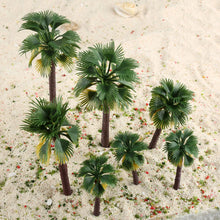 Load image into Gallery viewer, 12 pcs 8-16cm Mixed Miniature Coconut Palm Tree Models Train Railway Accessories Fairy Garden Landscape Terrarium Diorama Craft Supplies