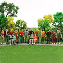 Load image into Gallery viewer, 25pcs Miniature People Figures O Scale 1:43 Train Layout Diorama Model Railroad Scenery