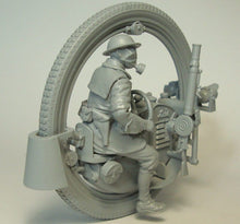 Load image into Gallery viewer, WWII Military Motorcycle Monowheel Soldier Unpainted Resin Figure 1/35 Scale Unassembled Model