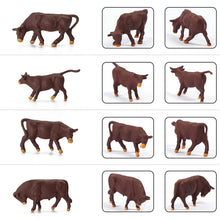 Load image into Gallery viewer, 36pcs Miniature Brown Cow Figures, HO Scale 1:87 Animals, Model Train Diorama Supplies