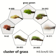 Load image into Gallery viewer, 3mm Miniature Irregular Static Grass Tufts Cluster Model Railway Layout Accessories DIY Landscape Dollhouse Terrarium Diorama Craft Supplies