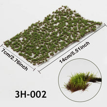 Load image into Gallery viewer, 3mm Miniature Irregular Static Grass Tufts Cluster Model Railway Layout Accessories DIY Landscape Dollhouse Terrarium Diorama Craft Supplies