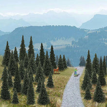 Load image into Gallery viewer, Miniature Pine Tree Models Green | Mixed Sizes Model Trees | Railway Diorama Craft Supplies