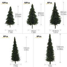 Load image into Gallery viewer, Miniature Pine Tree Models Green | Mixed Sizes Model Trees | Railway Diorama Craft Supplies