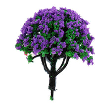 Load image into Gallery viewer, 10 pcs 6cm Miniature Purple Flowering Tree Models Train Railway Layout Accessories DIY Landscape Dollhouse Terrarium Diorama Craft Supplies
