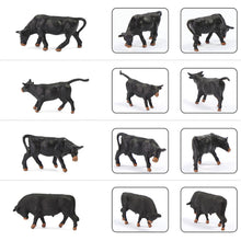 Load image into Gallery viewer, 36 pcs Miniature Shepherd Black Cow Animal 1:87 Figures HO Scale Models Garden Scenery Landscape Layout Scene Accessories Diorama Supplies