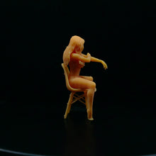 Load image into Gallery viewer, Sexy Girl Sitting on Chair Miniature Unpainted Figure 1/64 1/43 Scale Model Street Building Scene Layout Accessories Diorama Supplies
