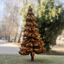 Load image into Gallery viewer, 2 pcs 12cm Miniature Autumn Winter Pine Tree Model Train Railway DIY Scenery Dollhouse Garden Landscape Terrarium Diorama Craft Supplies
