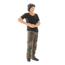 Load image into Gallery viewer, Miniature Black T-Shirt Man Car Repair People Figure 1:64 Model Sand Table Layout Building Street Landscape Accessories Diorama Supplies