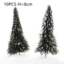 Load image into Gallery viewer, 10 pcs 6/8cm Miniature Snow Cedar Tree Models 1:100 Train Railway Accessories Forest Fairy Garden Landscape Terrarium Diorama Craft Supplies