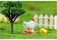 Load image into Gallery viewer, 10pcs Mini Resin Hen and Chick Figurines Cute Farm Animal Miniatures for Fairy Garden, Dollhouse, Terrarium & DIY Home Decorations
