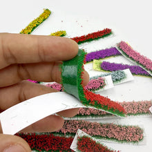 Load image into Gallery viewer, 7pcs Miniature Flower Grass Tufts Strip Model for Diorama Scenery, Wargaming, Railway Layouts, Landscape Decor, Dollhouse, Craft Supplies