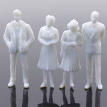 Load image into Gallery viewer, 100 pcs Miniature Standing Passenger Seated People 1:50 Unpainted Figure O Scale Model Railway Scenery Layout Accessories Diorama Supplies