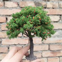 Load image into Gallery viewer, 10/15/23cm Miniature Green Fruit Tree Wire Trunk Model Train Railway Accessories Fairy Garden Landscape Terrarium Diorama Craft Supplies