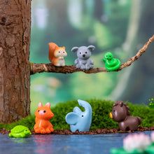 Load image into Gallery viewer, 17pcs Mini Animal Figurines Set, Cute Zoo Miniatures, Fairy Garden Accessories, Terrarium, Dollhouse, Plant Pot, DIY Craft Decoration