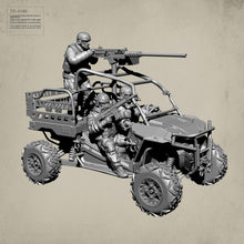 Load image into Gallery viewer, U.S. Army Terrain Vehicle Soldier 3 People Unpainted Resin Figure 38mm 50mm Unassembled Model