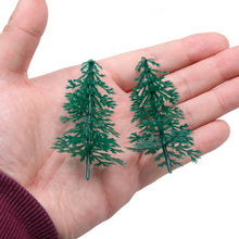 Load image into Gallery viewer, Miniature Pine Trees Set 6/8/11cm Model HO Scale Train Scenery, Diorama Landscape Supplies (30pcs)