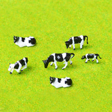 Load image into Gallery viewer, 10 pcs Miniature Dairy Cow Farm Animal 1:87 Figure Models Toys Landscape Garden Scenery Layout Scene Accessories Diorama Supplies