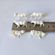 Load image into Gallery viewer, 6 pcs Miniature Cattle Cow Farm Animal Figure Painted Unpainted Model Garden Landscape Scenery Layout Accessories Diorama Supplies