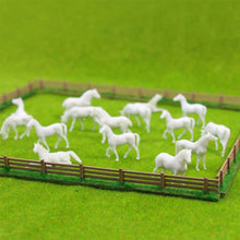 Load image into Gallery viewer, 100 pcs Miniature Horse Farm Animal Unpainted Figures 1:160 Models N Scale Garden Landscape Scenery Layout Accessories Diorama Supplies