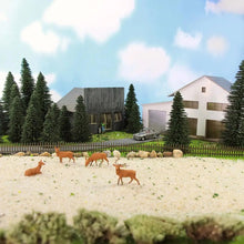 Load image into Gallery viewer, 20pcs HO O N Z Scale Pine Trees with 4 Moose Deer Figures Model for Train Railway Layout, Diorama, Miniature Forest Craft Supplies