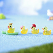Load image into Gallery viewer, 30pcs Mixed Luminous Mini Yellow Ducks, Glow-in-the-Dark Resin Duck Figurines, Fairy Garden Miniatures, DIY Aquarium, Dollhouse Decor