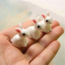 Load image into Gallery viewer, 50pcs Miniature White Resin Bunny Figurines, Mini Rabbit Dollhouse Fairy Garden Decor