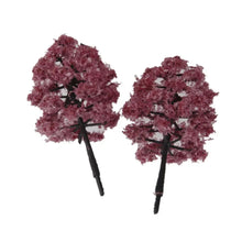 Load image into Gallery viewer, 20pcs Miniature Pink Fuchsia Trees 1:100 Model for Diorama Railroad Scenery Landscape Supplies