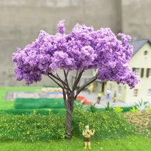 Load image into Gallery viewer, 2 pcs 12cm Miniature Sakura Trees Model with Wire Trunk for Train Layout, DIY Sand Table, Dioramas, Dollhouse Gardens, and Micro Landscape