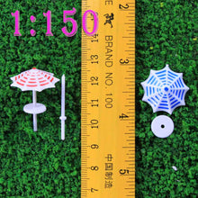 Load image into Gallery viewer, 16pcs Miniature Beach Umbrellas Model, Assorted Colors, 1:50–200 Scale, DIY Diorama Supplies