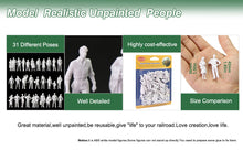 Load image into Gallery viewer, 60 pcs Miniature Standing Passenger People 1:43 Unpainted Figure O Scale Model Railway Landscape Scenery Layout Accessories Diorama Supplies