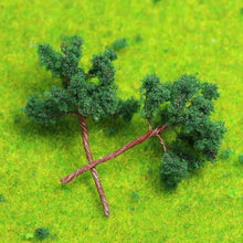 Load image into Gallery viewer, 100 pcs 3.2cm Miniature Green Tree Model Iron Wire Trunk N Scale 1:160 Train Railway Scene Accessories Terrarium Diorama Craft Supplies