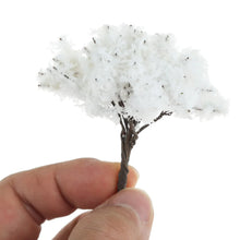 Load image into Gallery viewer, 10 pcs 6.5cm Miniature White Flowering Wire Tree Model Railway Layout Accessories DIY Landscape Dollhouse Terrarium Diorama Craft Supplies
