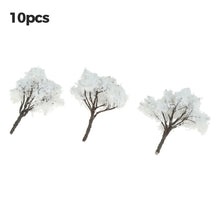 Load image into Gallery viewer, 10 pcs 6.5cm Miniature White Flowering Wire Tree Model Railway Layout Accessories DIY Landscape Dollhouse Terrarium Diorama Craft Supplies