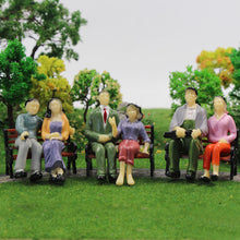 Load image into Gallery viewer, Miniature Standing & Seated People Figures 1:25 G Scale Model Passengers for Railway Layouts, Diorama Scenery (12pcs)