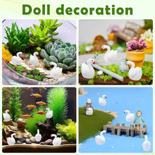 Load image into Gallery viewer, 50pcs Mini Resin Goose Figurines, Tiny Swan Miniatures for Fairy Garden, Dollhouse, Cake, Aquarium, Micro Landscape, DIY Craft Décor