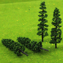 Load image into Gallery viewer, 80 pcs 9cm Miniature Green Pine Tree Model HO Scale 1:87 Train Railway Accessories DIY Scenery Landscape Terrarium Diorama Craft Supplies