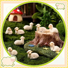 Load image into Gallery viewer, 50pcs Mini Sheep Miniature Resin Figurines for Fairy Garden, Diorama, Aquarium, Dollhouse, Cake Decor, Farm Animal Crafts, DIY Landscape