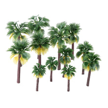 Load image into Gallery viewer, 12 pcs 8-16cm Mixed Miniature Coconut Palm Tree Models Train Railway Accessories Fairy Garden Landscape Terrarium Diorama Craft Supplies