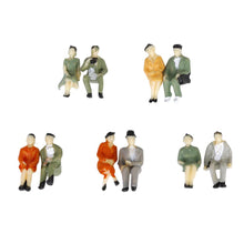 Load image into Gallery viewer, 24pcs HO Scale 1:87 Painted Seated Miniature People Figures for Model Train Layouts, Park and Street Scenes, Dioramas, Railway Accessories