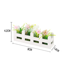 Load image into Gallery viewer, Miniature Flower Fence Set for Dollhouse Garden, Fairy Garden Floral Fence, Mini Micro Landscape Decor, Dollhouse Accessories
