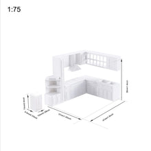 Load image into Gallery viewer, Miniature Cupboard Cabinet Furniture Set Blank Unpainted Models 1:50/75 Scale DIY Building Layout Dollhouse Decor Diorama Craft Supplies